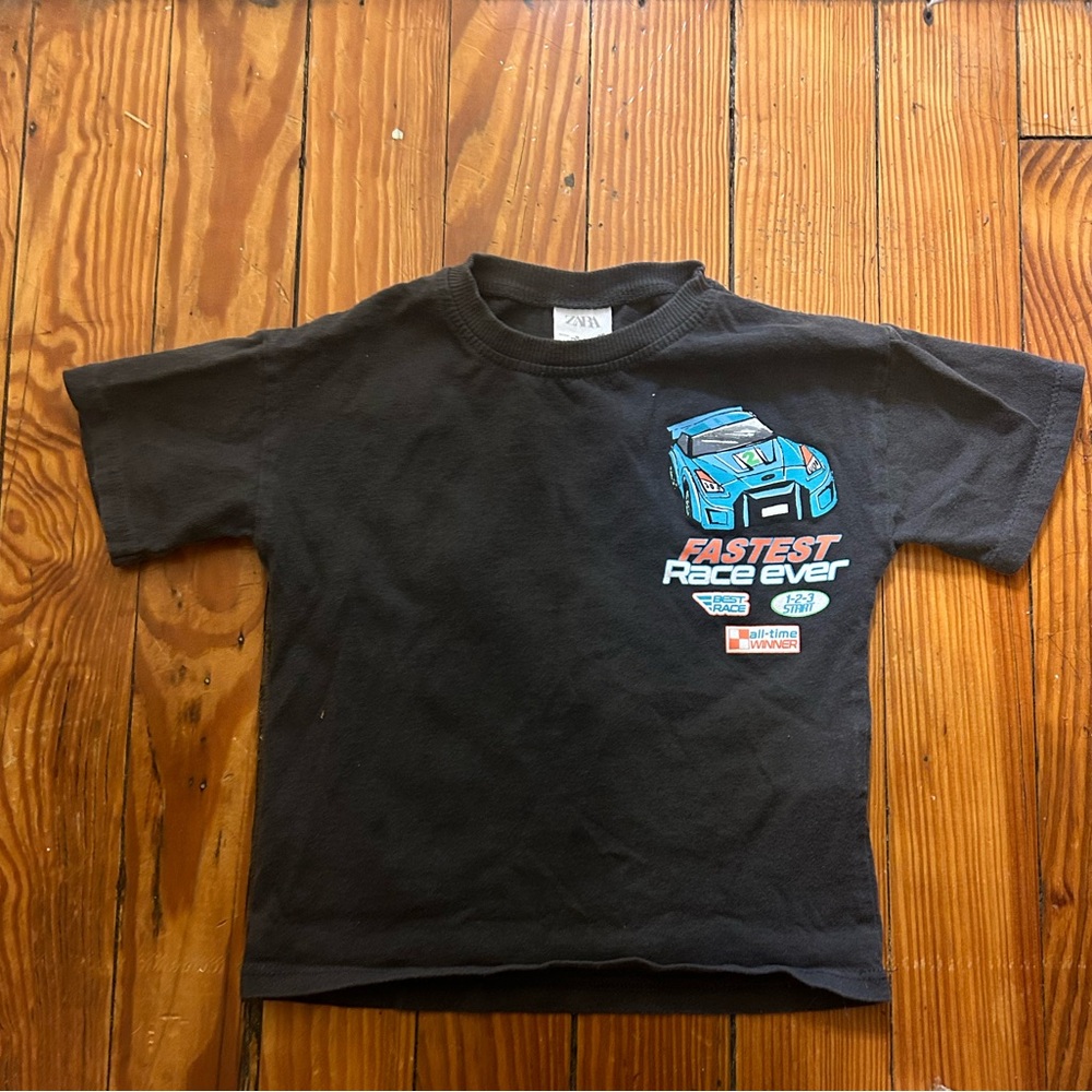 Zara Graphic T-Shirt with Race Car Design